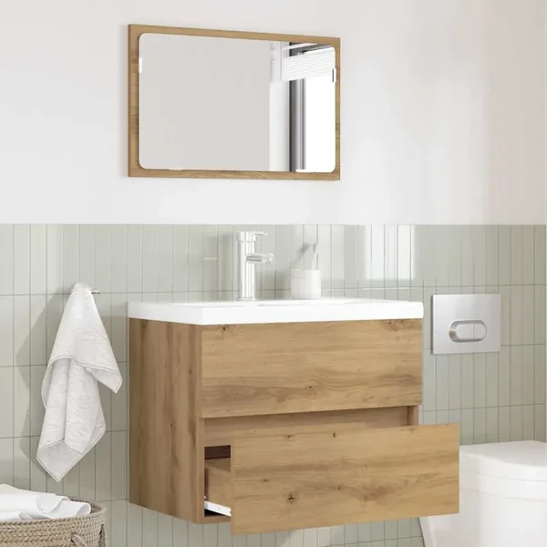 Ensemble de mobilier de salle de bain 2 pc Chêne artisanal