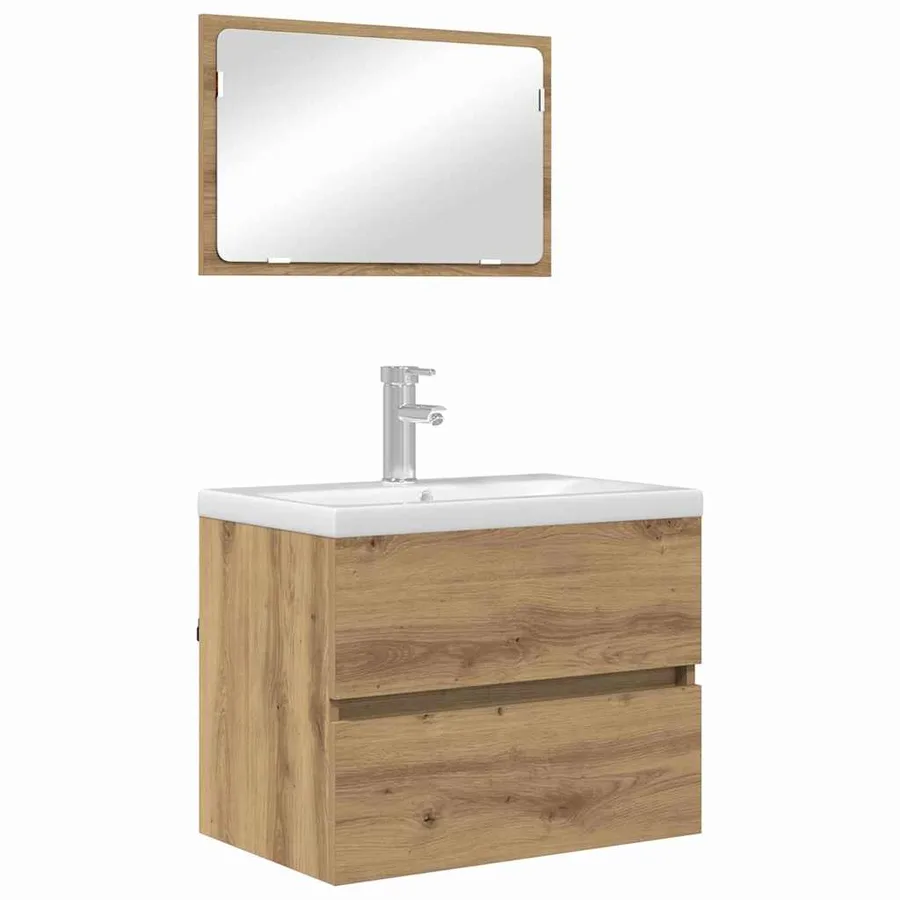 Ensemble de mobilier de salle de bain 2 pc Chêne artisanal - 3
