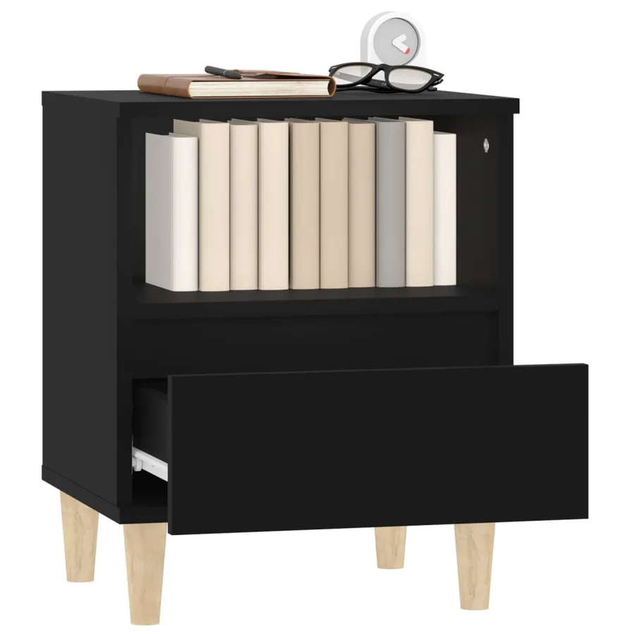 Tables de chevet 2 pcs Noir 40x35x50 cm - 5