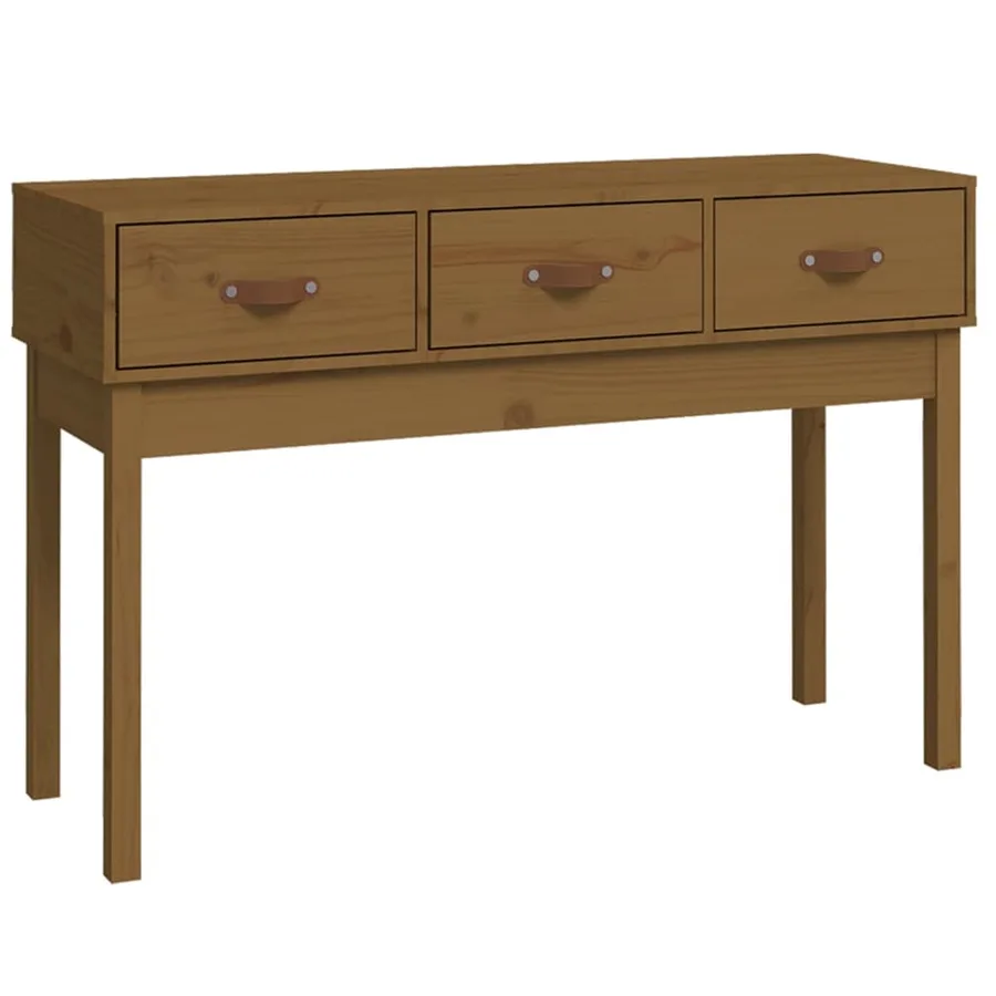Table console Marron miel 114x40x75 cm Bois massif de pin - 2