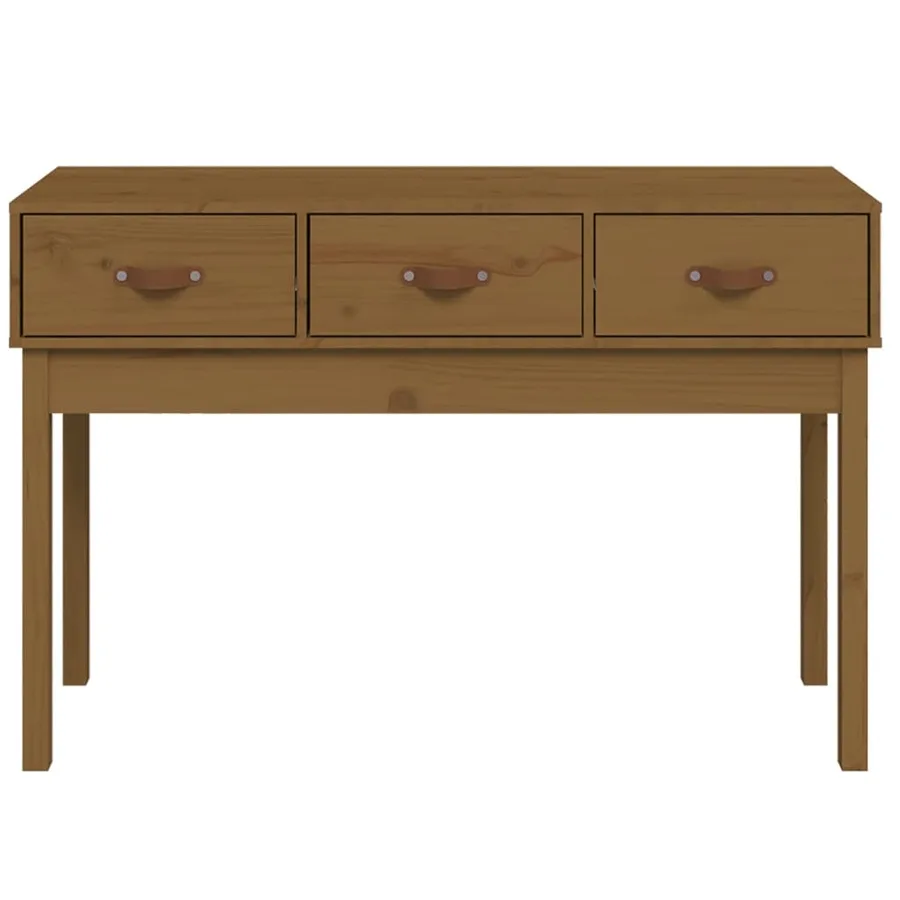 Table console Marron miel 114x40x75 cm Bois massif de pin - 3