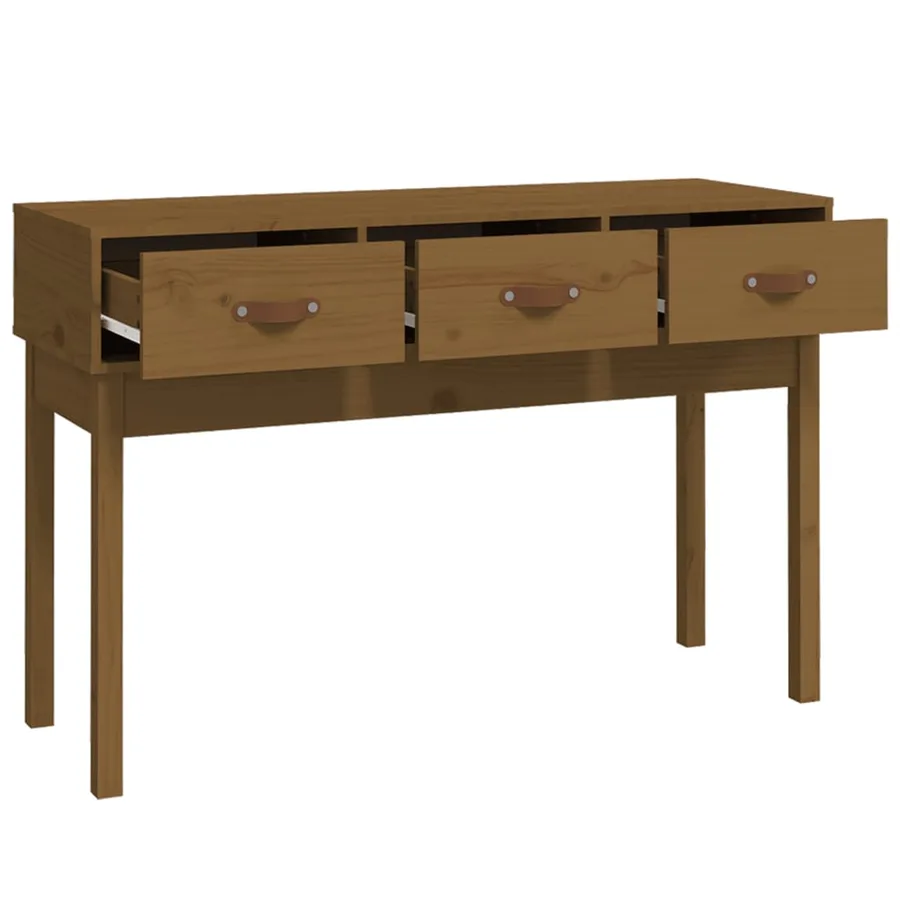 Table console Marron miel 114x40x75 cm Bois massif de pin - 4