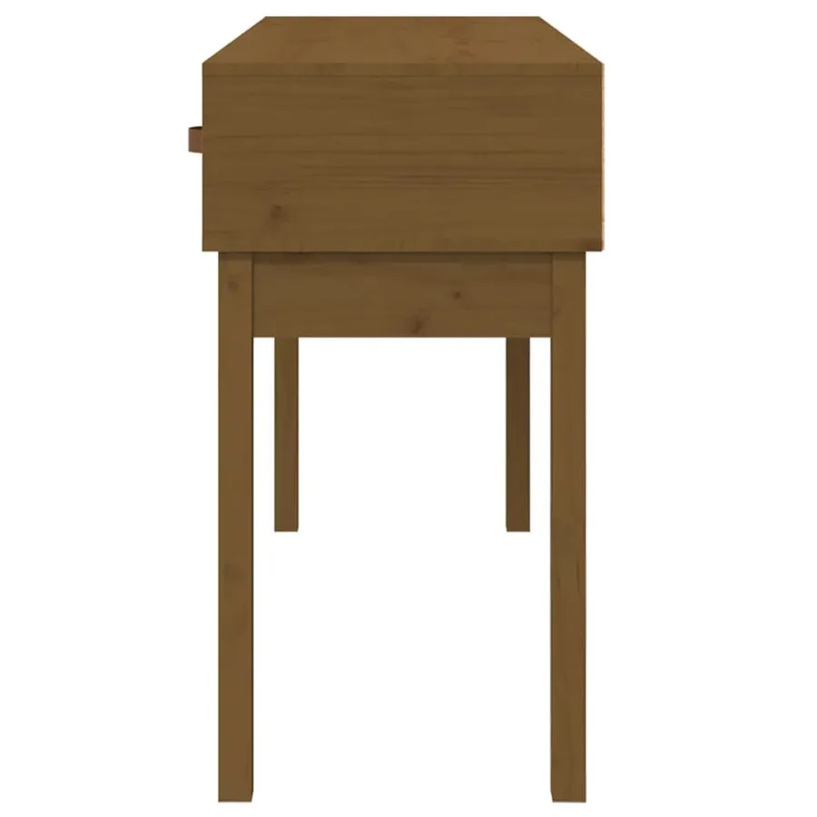 Table console Marron miel 114x40x75 cm Bois massif de pin - 5