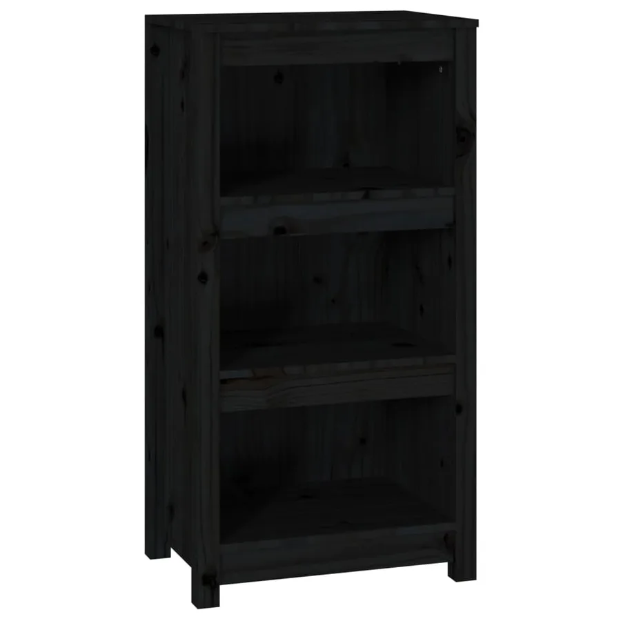Bibliothèque Noir 50x35x97 cm Bois de pin massif - 2