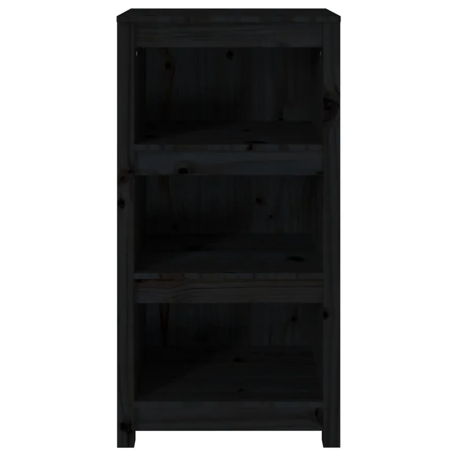 Bibliothèque Noir 50x35x97 cm Bois de pin massif - 5