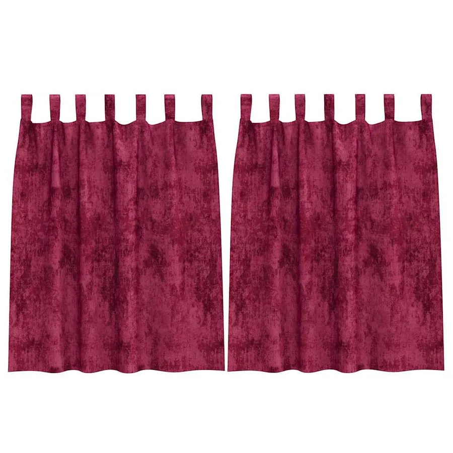 Rideaux en velours 2 pcs Bordeaux 140 x 140 cm Velours - 2