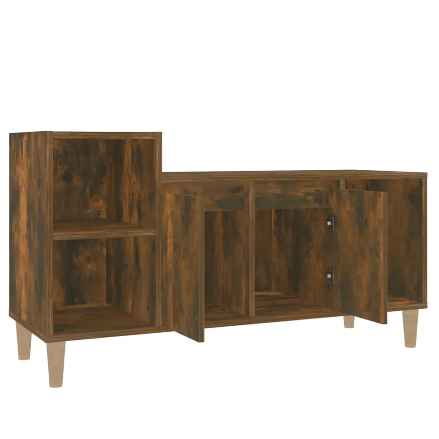 Meuble TV Chêne fumé 100x35x55 cm Bois d'ingénierie - 6