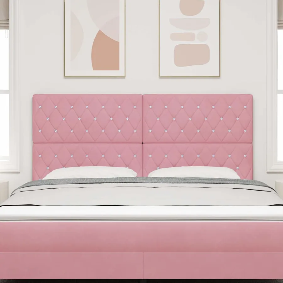 Tête de lit LED avec bandes LED Rose 180 cm Velours - 3