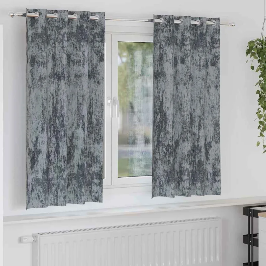 Rideaux en velours 2 pcs Gris Argenté 175 x 140 cm Velours