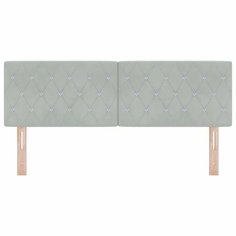 Tête de lit LED avec bandes LED Gris clair 160 cm Velours - 5