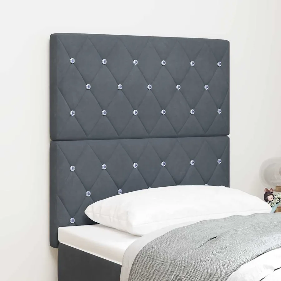 Tête de lit Gris foncé 80 cm Velours