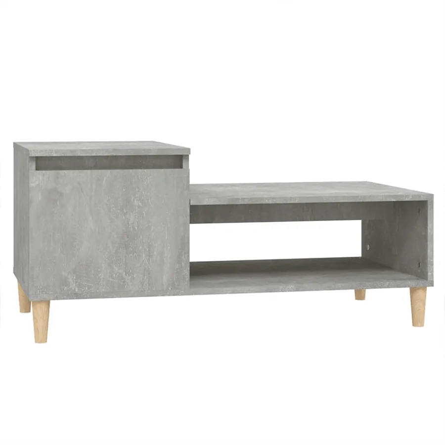 Table basse Gris béton 100x50x45 cm Bois d'ingénierie - 2