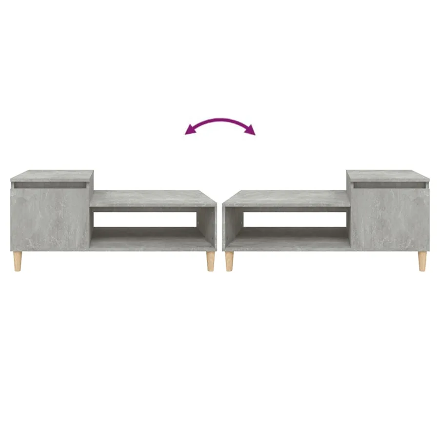 Table basse Gris béton 100x50x45 cm Bois d'ingénierie - 8