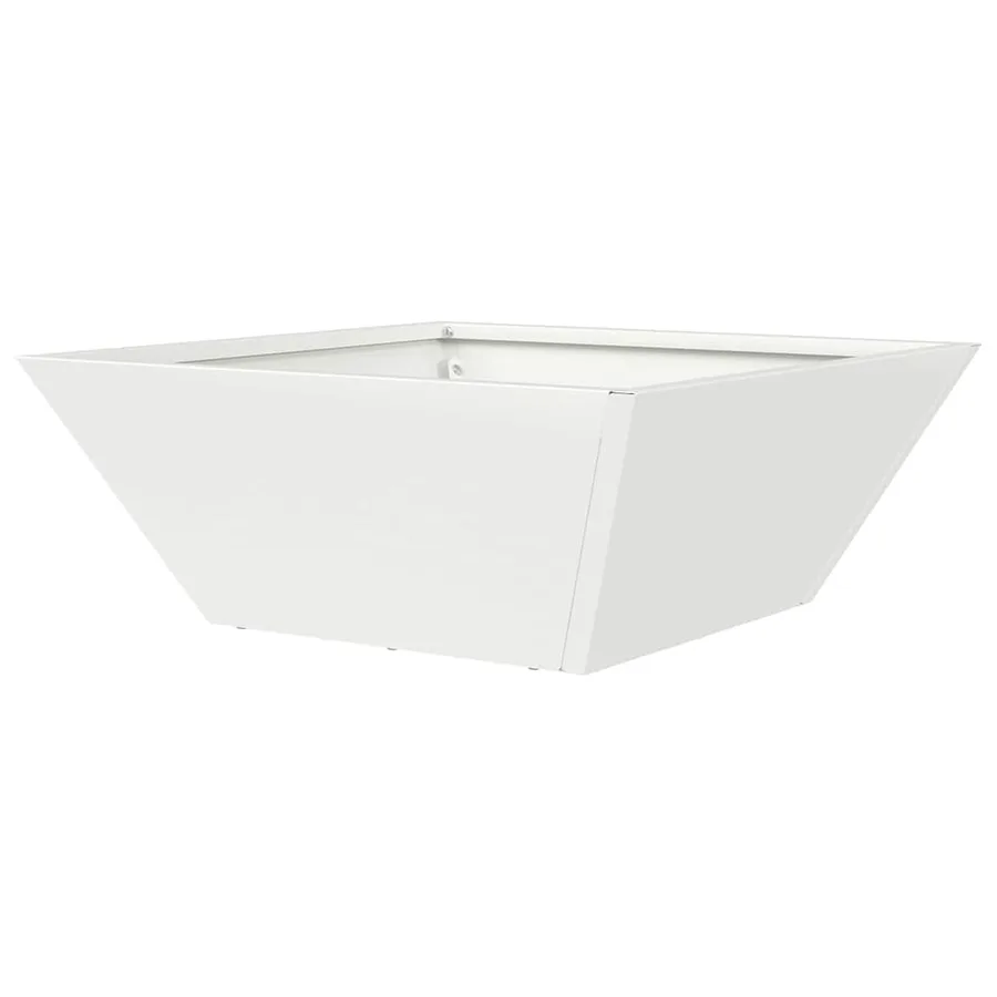 Cache-pot de jardin Blanc 40 x 40 x 15 cm Acier laminé à froid - 7