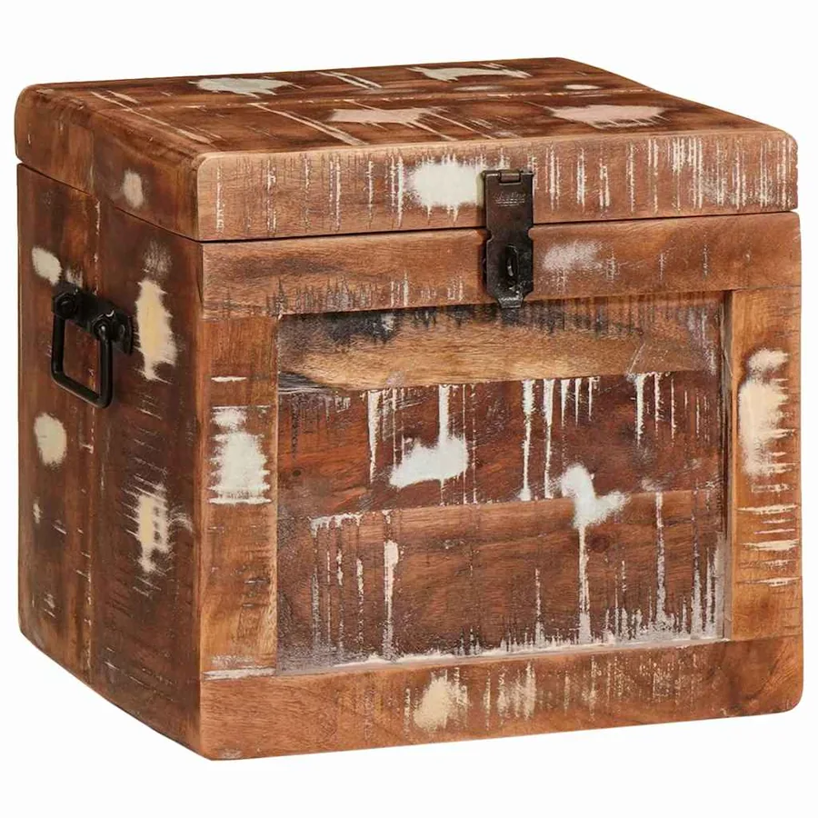 Boîte de rangement avec stockage Marron Bois de mangue massif