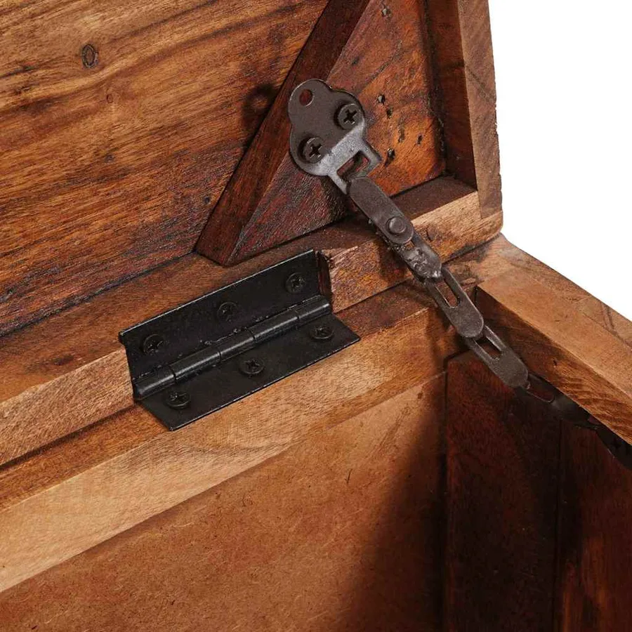 Boîte de rangement avec stockage Marron Bois de mangue massif - 10
