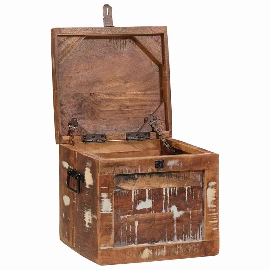 Boîte de rangement avec stockage Marron Bois de mangue massif - 4