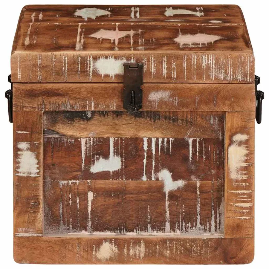 Boîte de rangement avec stockage Marron Bois de mangue massif - 5