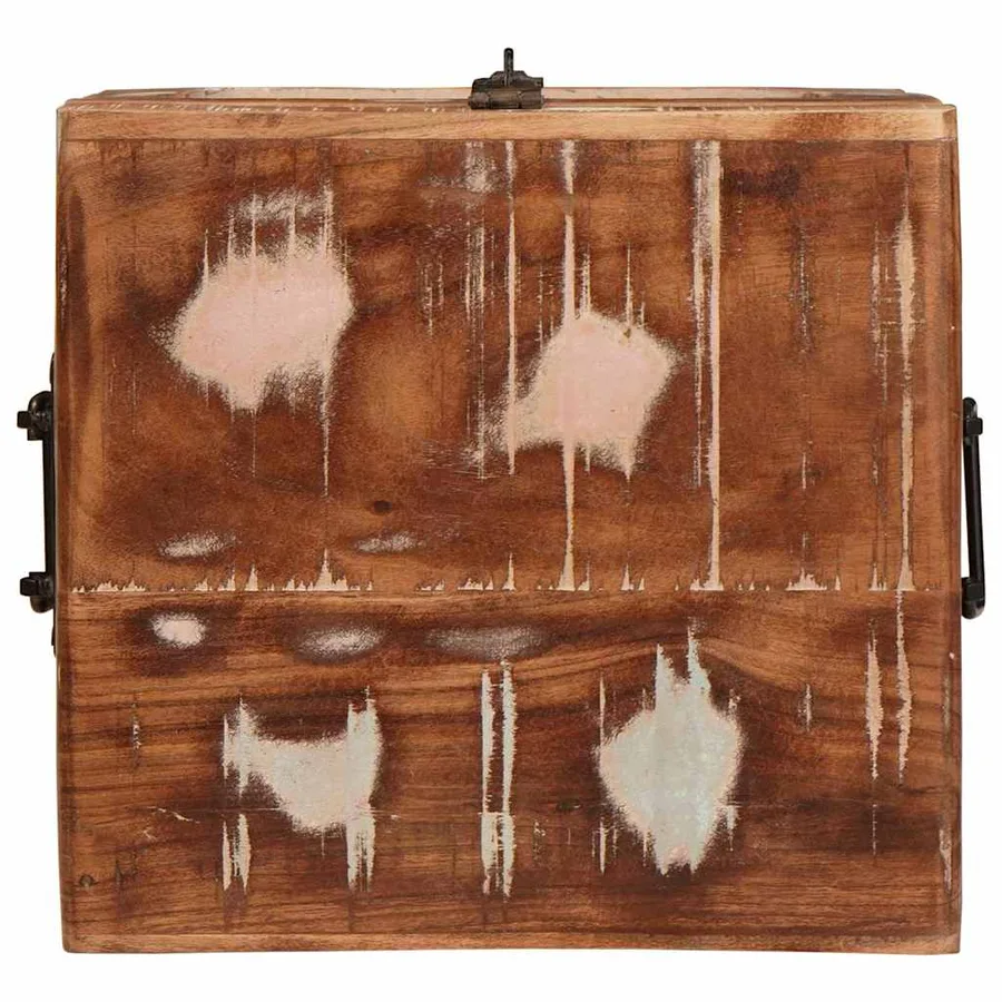 Boîte de rangement avec stockage Marron Bois de mangue massif - 8