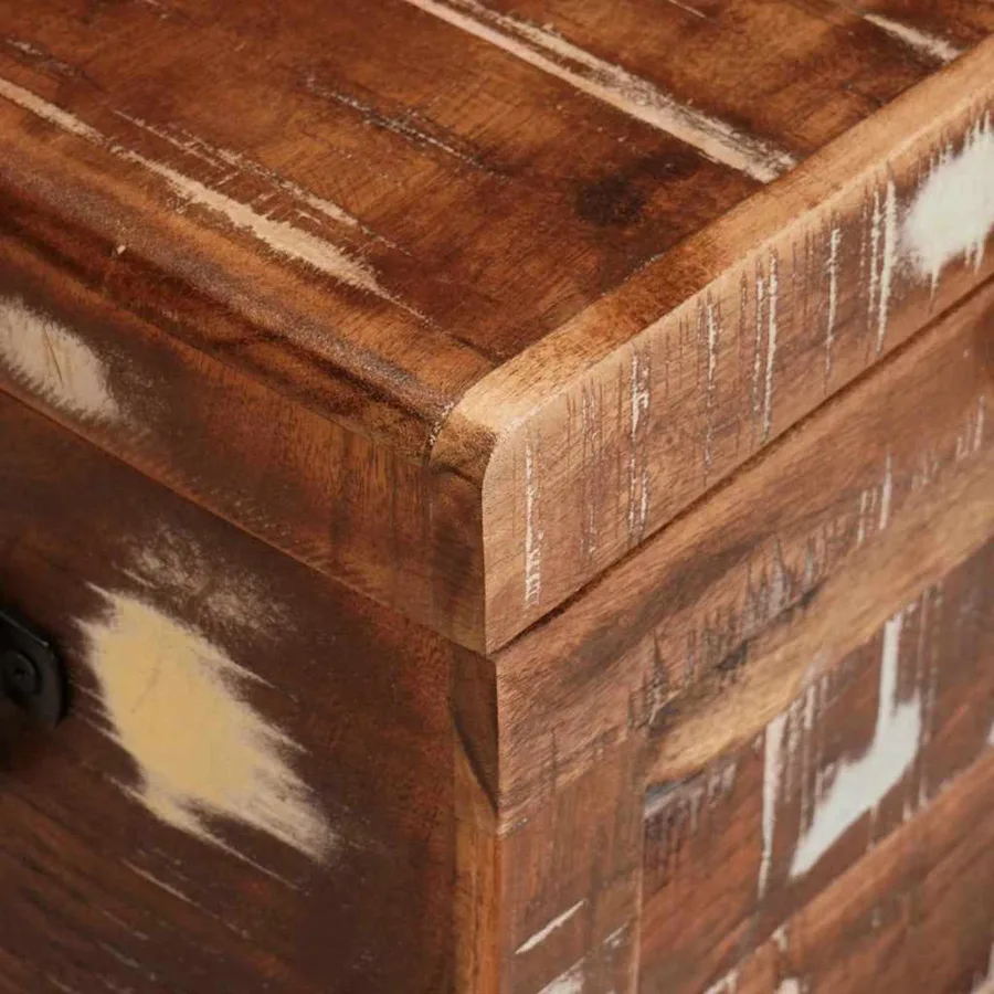 Boîte de rangement avec stockage Marron Bois de mangue massif - 9