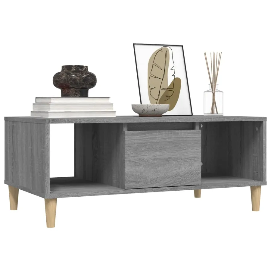 Table basse Sonoma gris 90x50x36,5 cm Bois d'ingénierie - 4
