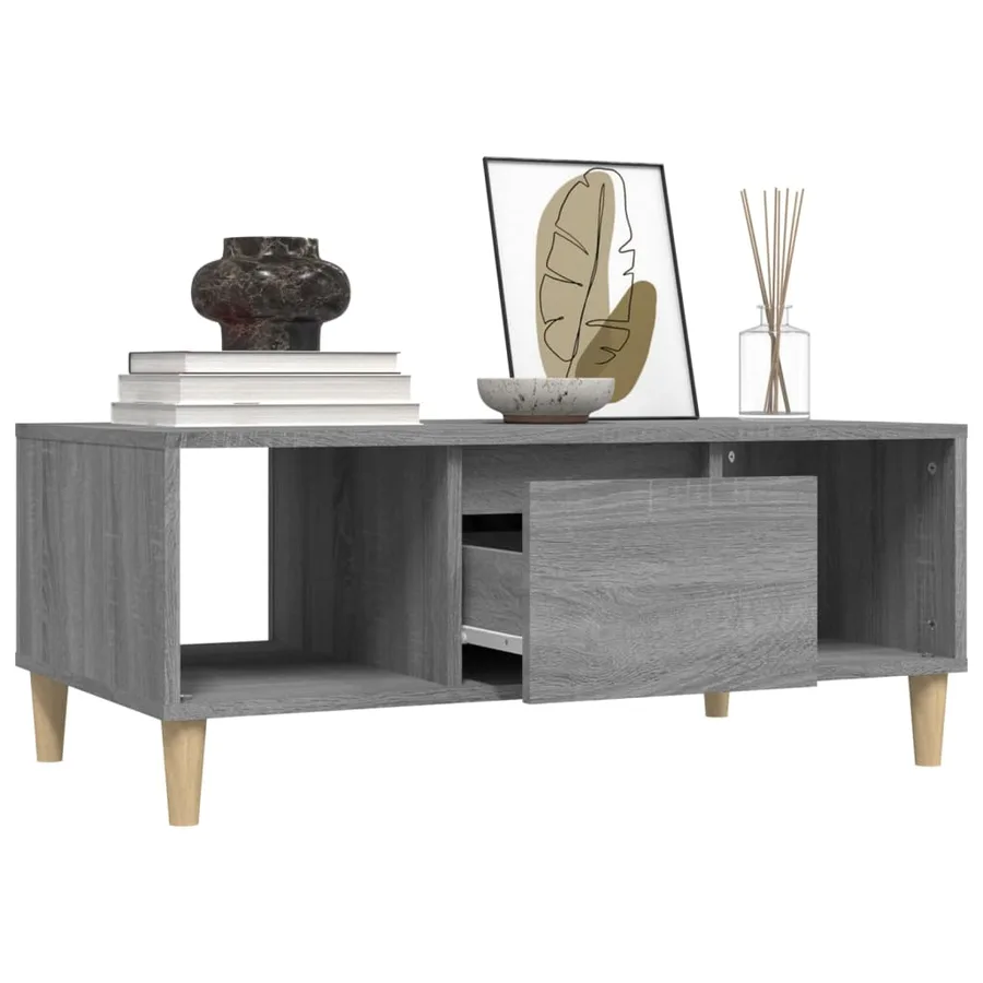 Table basse Sonoma gris 90x50x36,5 cm Bois d'ingénierie - 5