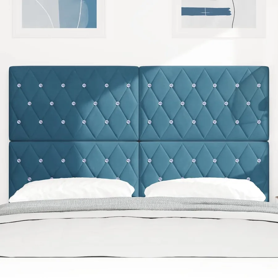 Tête de lit Bleu foncé 144 cm Velours - 3