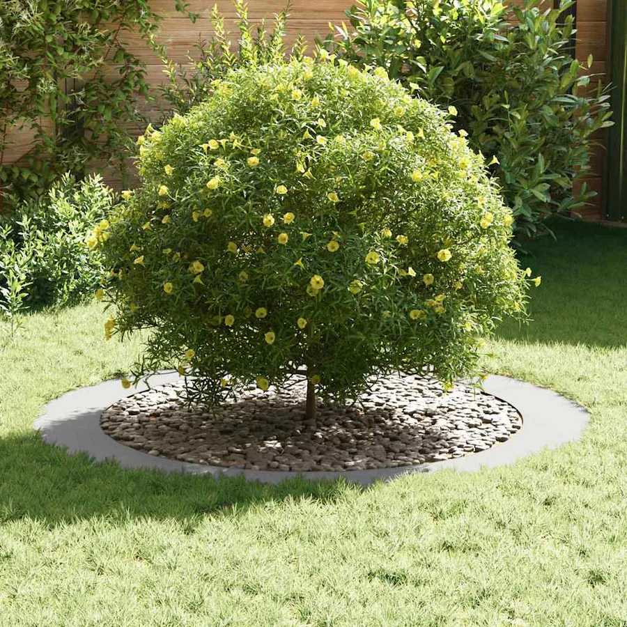 adapté pour anneaux d'arbre plats 5 pc Blanc Ø90/120 cm Acier - 3