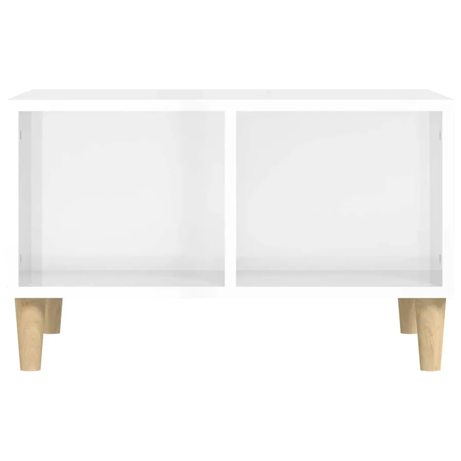 Table basse Blanc brillant 60x50x36,5 cm Bois d'ingénierie - 5