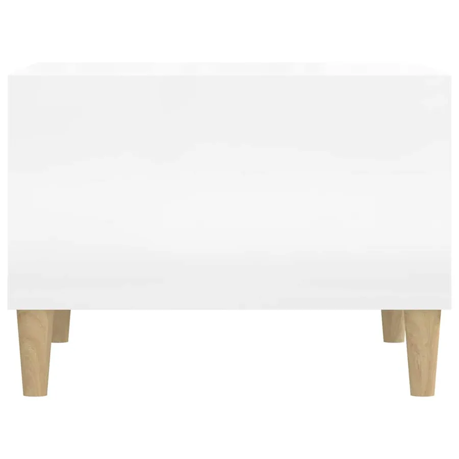 Table basse Blanc brillant 60x50x36,5 cm Bois d'ingénierie - 6