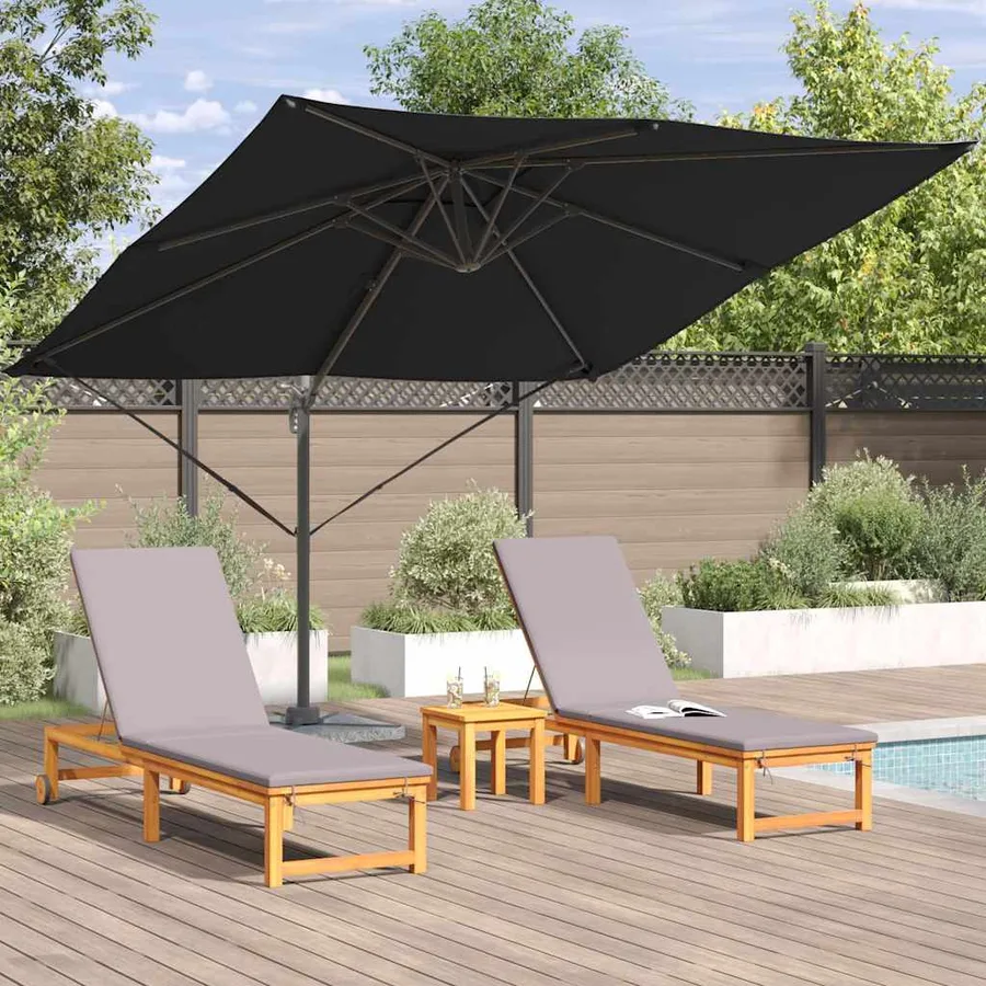 Parasol Roma Noir 286 x 284 x 265 cm Aluminium et polyester - 4