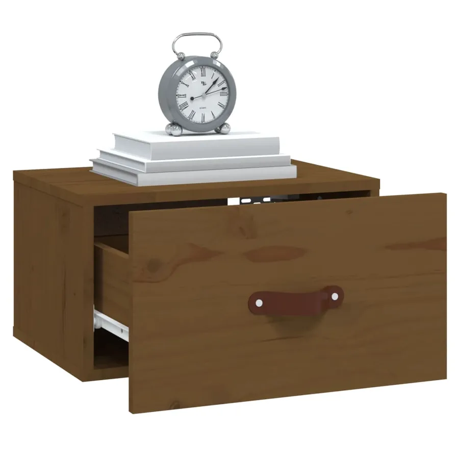 Table de chevet murale Marron miel 40x29,5x22 cm - 4