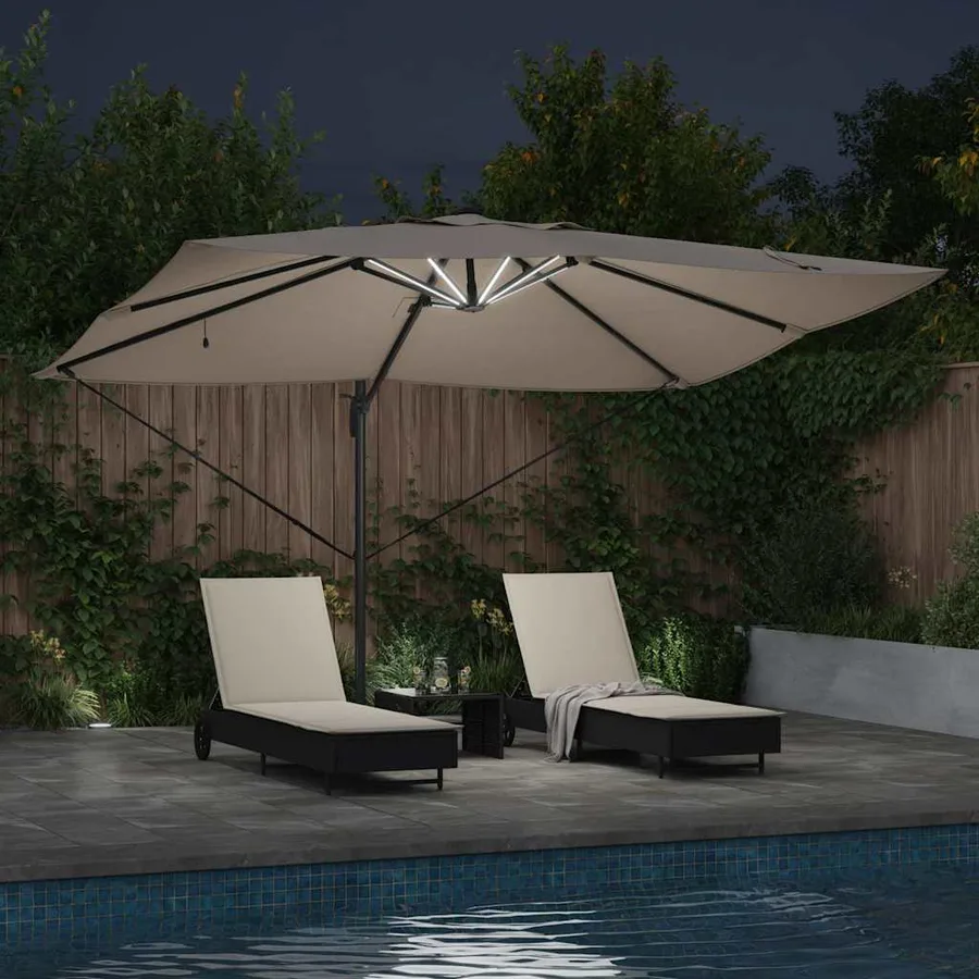 Parasol Taupe 352 x 251 x 265 cm Polyester et Aluminium - 4