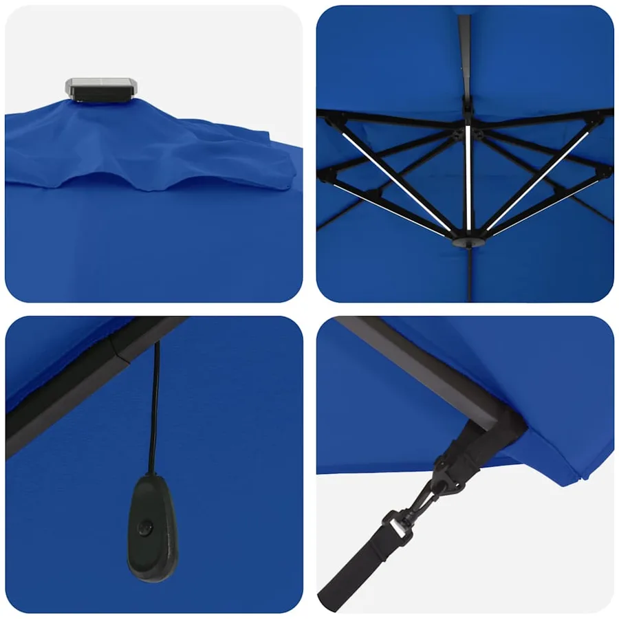 Parasol 352 x 251 x 265 cm Polyester et Aluminium Azur - 9