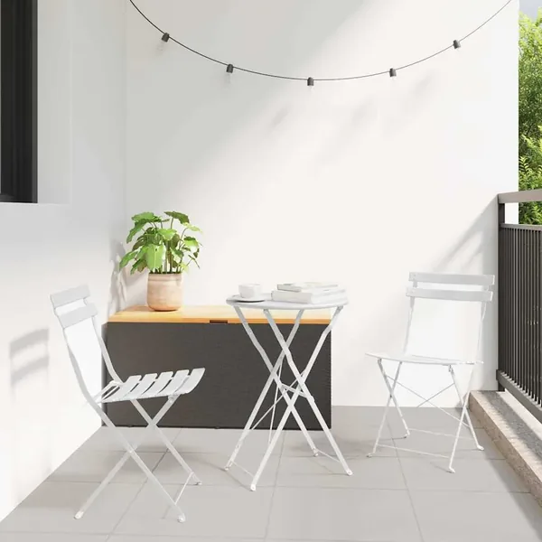 Chaise de jardin pliante 2 pcs Blanc 42 x 46 x 82cm Métal