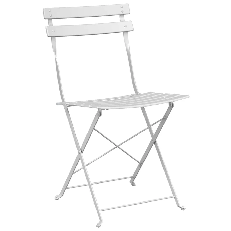 Chaise de jardin pliante 2 pcs Blanc 42 x 46 x 82cm Métal - 4