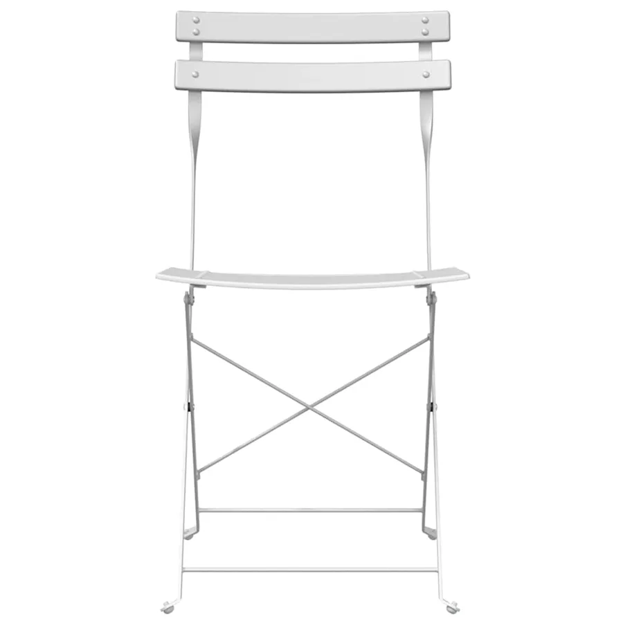 Chaise de jardin pliante 2 pcs Blanc 42 x 46 x 82cm Métal - 5
