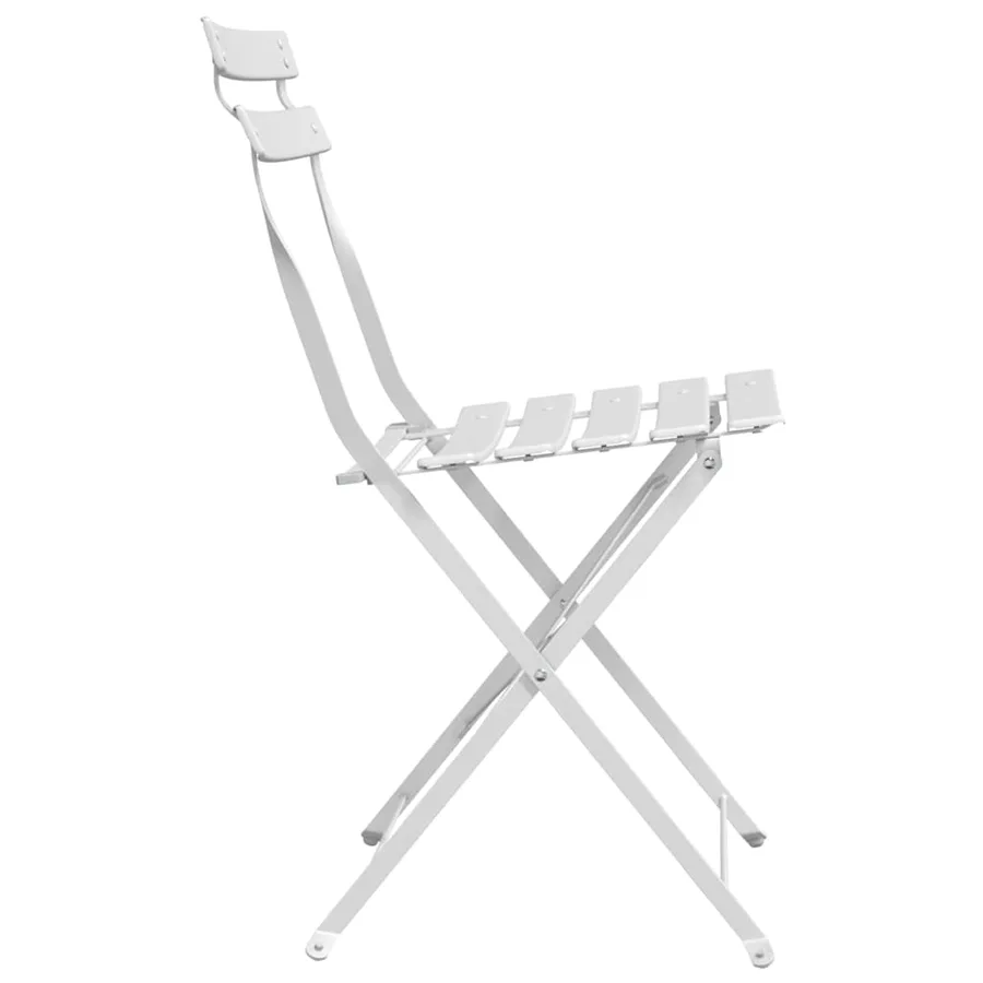 Chaise de jardin pliante 2 pcs Blanc 42 x 46 x 82cm Métal - 6