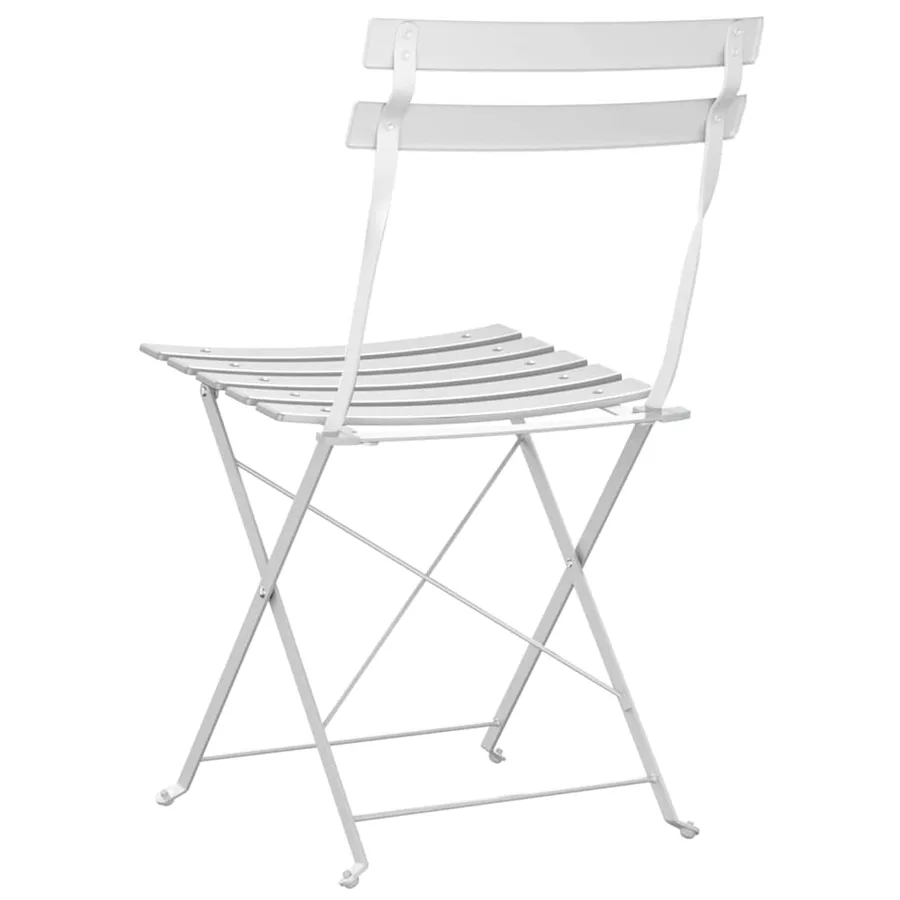 Chaise de jardin pliante 2 pcs Blanc 42 x 46 x 82cm Métal - 7