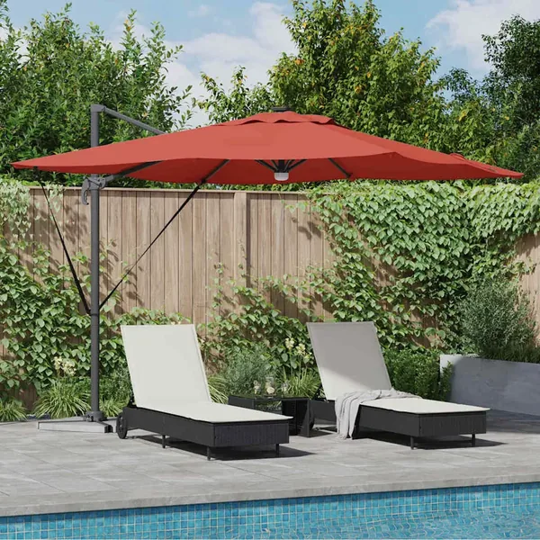Parasol Roma Rouge 286 x 284 x 270 cm Aluminium et polyester