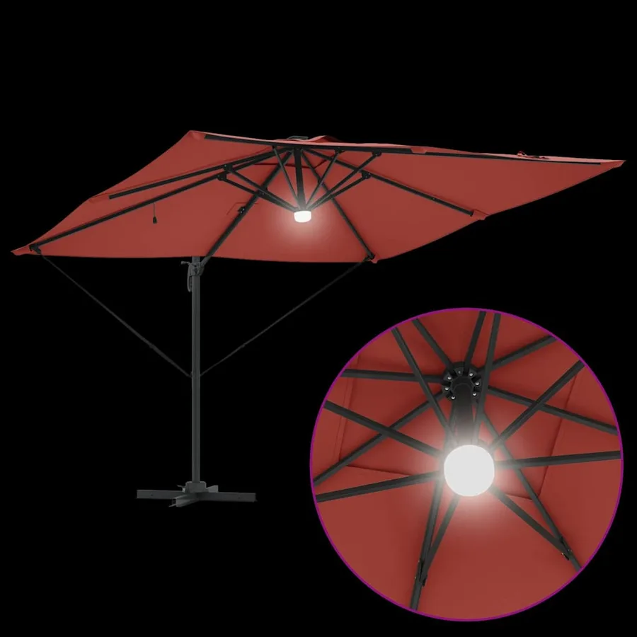 Parasol Roma Rouge 286 x 284 x 270 cm Aluminium et polyester - 11