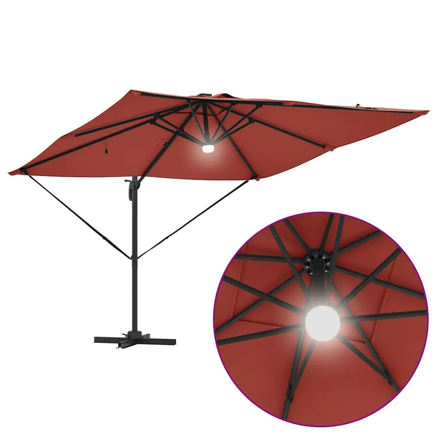 Parasol Roma Rouge 286 x 284 x 270 cm Aluminium et polyester - 12
