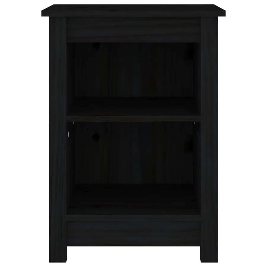 Tables de chevet 2 pcs Noir 40x35x55 cm Bois de pin solide - 4