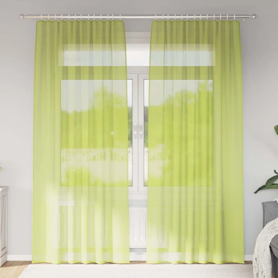 Rideaux en voile à œillets 2 pcs vert pomme