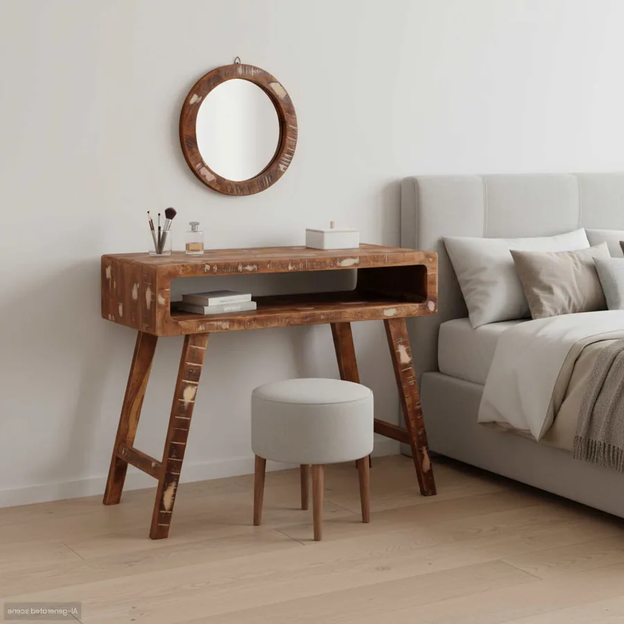 Table de Toilette Marron 90 x 76 x 45 cm Bois Recyclé Solide