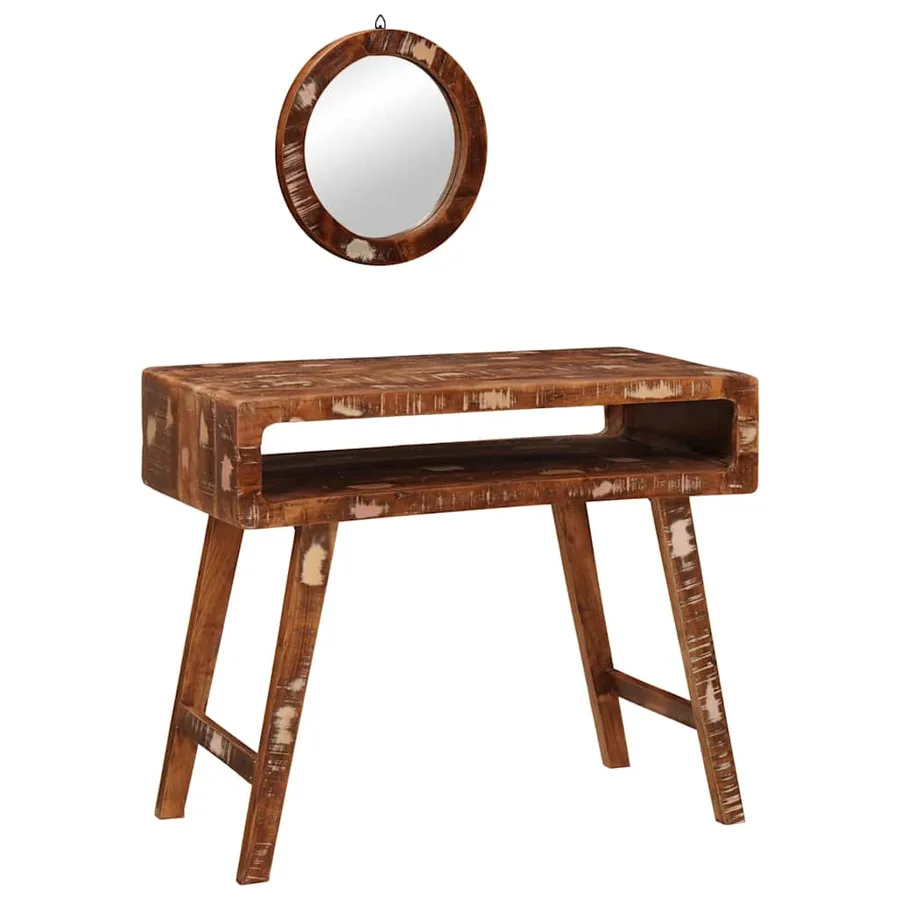 Table de Toilette Marron 90 x 76 x 45 cm Bois Recyclé Solide - 3