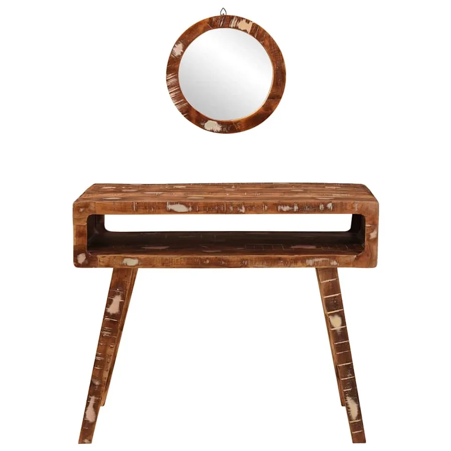 Table de Toilette Marron 90 x 76 x 45 cm Bois Recyclé Solide - 4