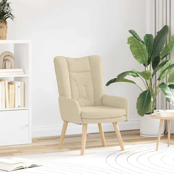 fauteuil Crème 63 x 67 x 94 cm Tissu et contreplaqué