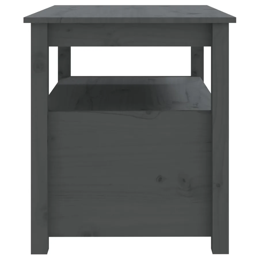 Table basse Gris 71x49x55 cm Bois massif de pin - 9