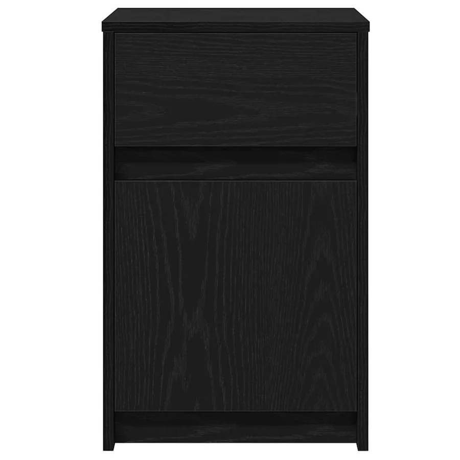 Armoire de chevet LED avec tiroir Chêne noir 38 x 34 x 61 cm - 6